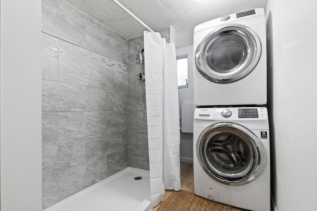 Shower room and laundry room.