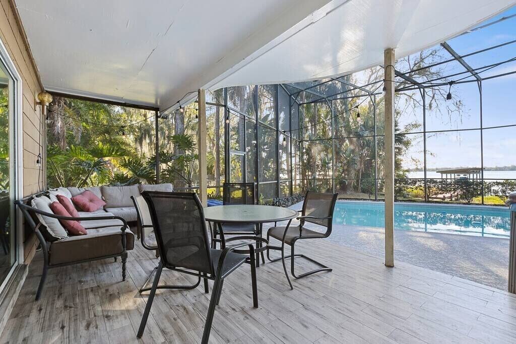 Sit comfortably with the poolside furniture.