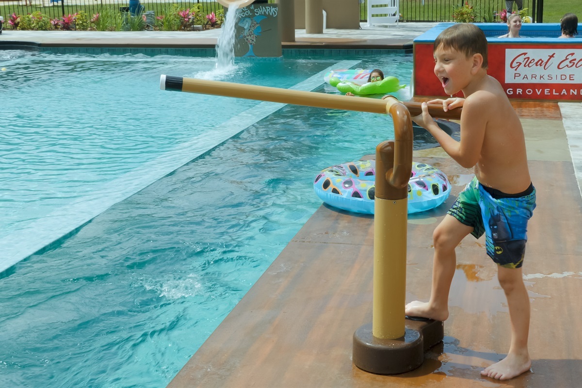 "cue stick" game in the pool area