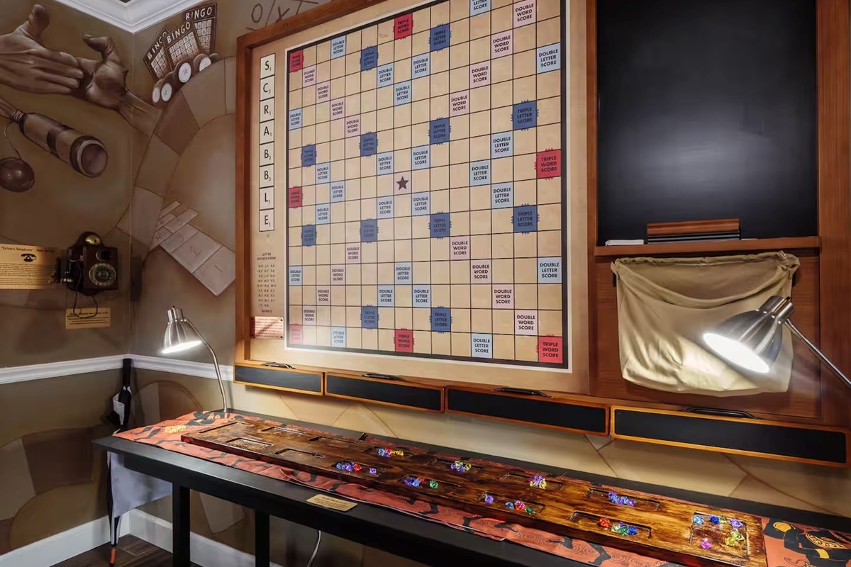 Giant scrabble using the hideaway magnetic tile racks