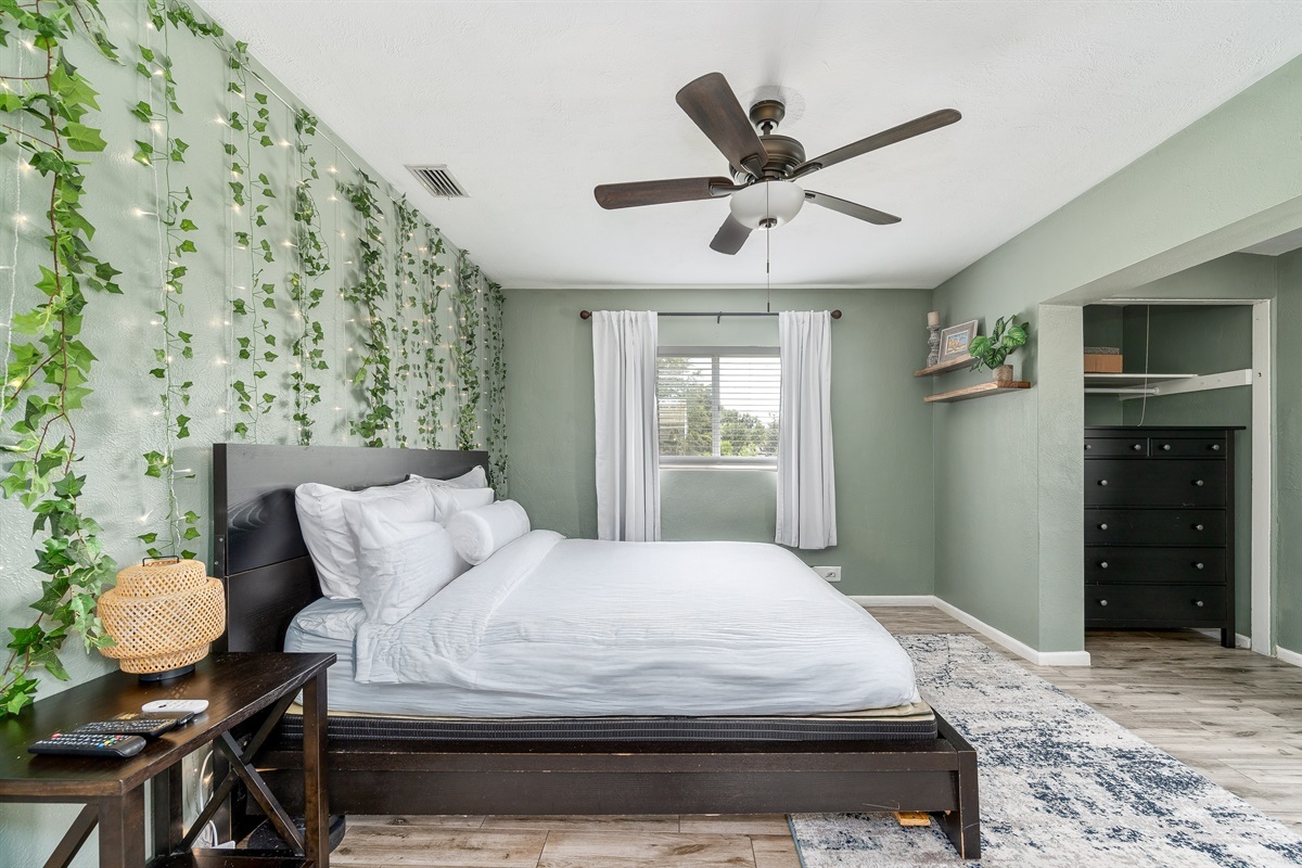 Sleep soundly in a king-size bed.