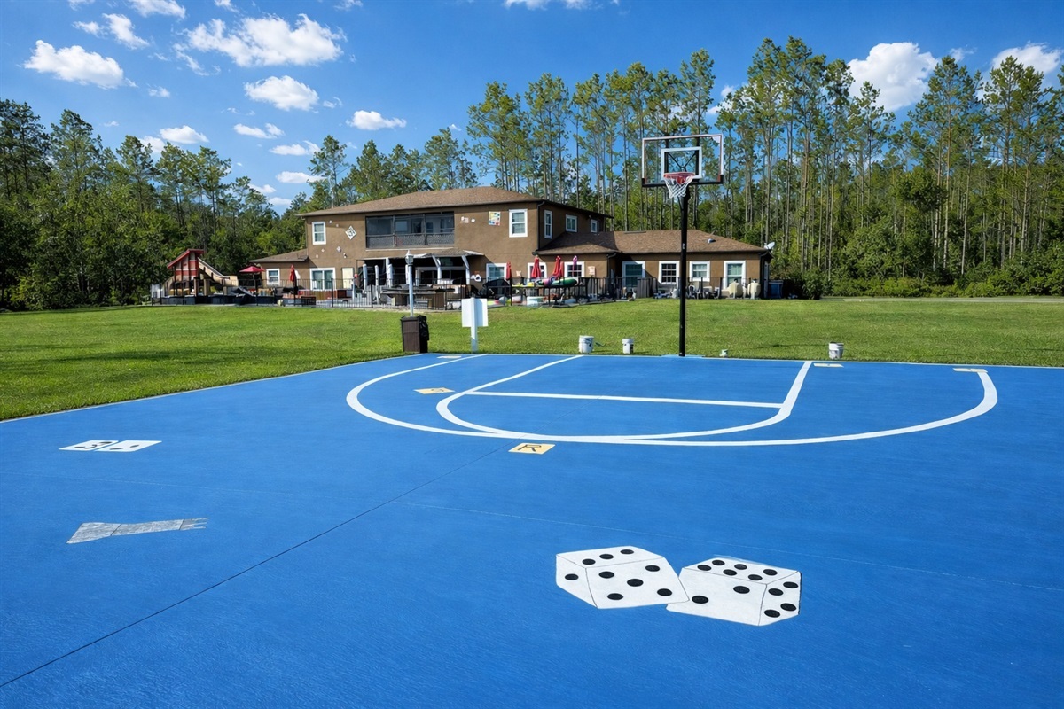 Half court basketball right on property!