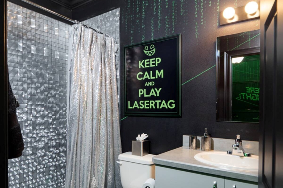 Laser maze bathroom