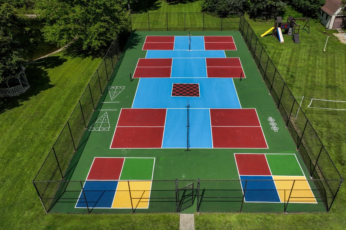 Triple pickle ball, 4 square, hop scotch, chess!