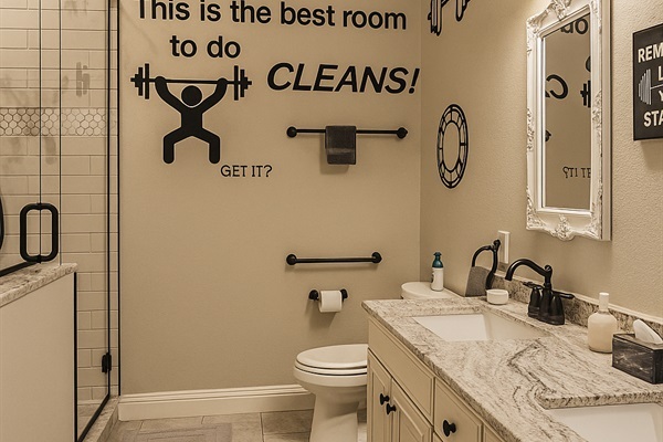 &ldquo;This is the best room to do CLEANS!&rdquo;&mdash;a fun bathroom with personality