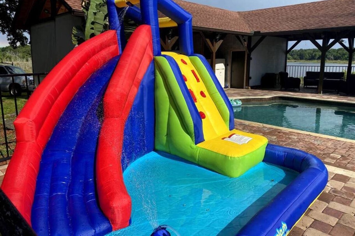Add even more fun with our children&rsquo;s inflatable slide, available for just $100.