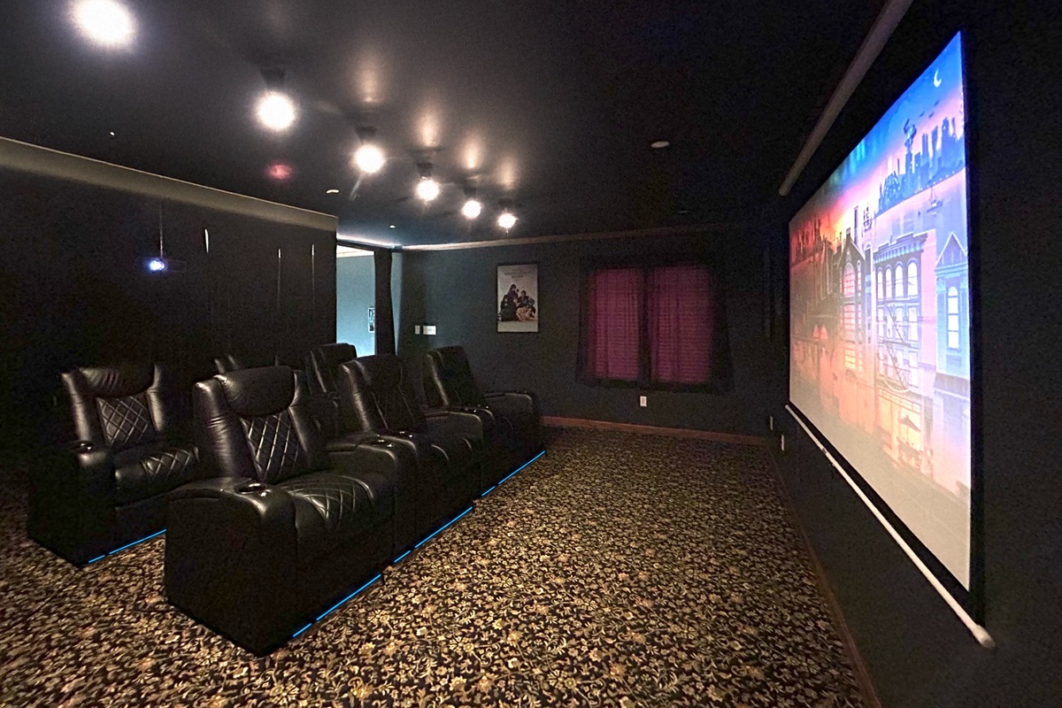 Experience cinema-like quality in the comfort of our stylish movie room.
