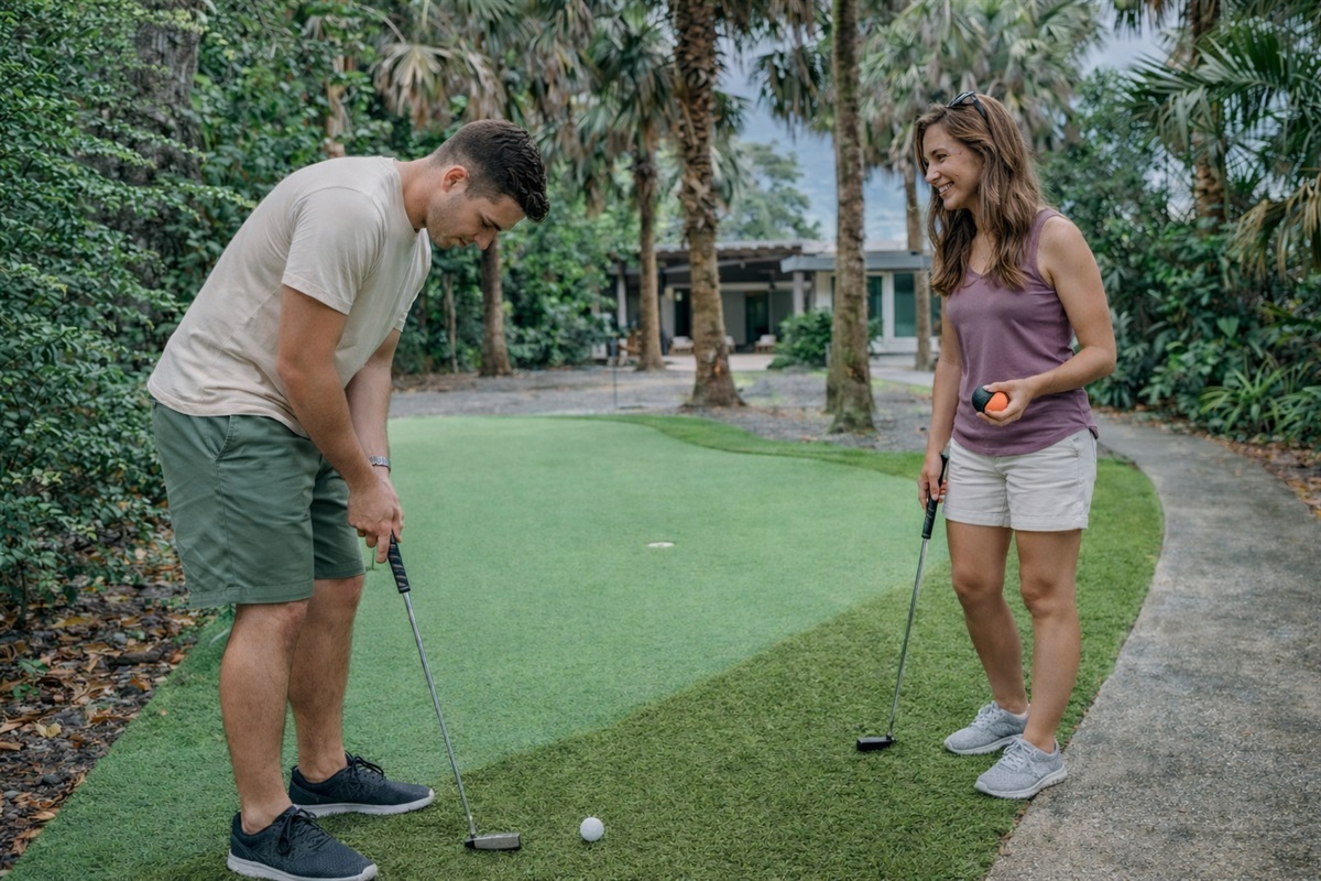 Tee off on our private putting green, ideal for friendly competition and laid back outdoor fun.