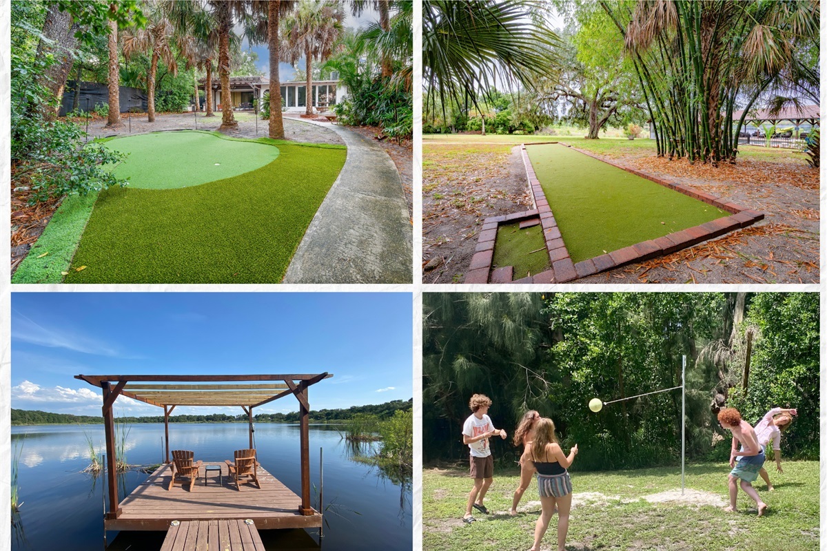 Outdoor fun for everyone 🌴 Putting green, dock, bocce, and tetherball for endless good times.