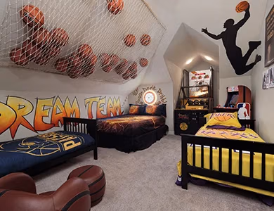 Basketball Bedroom at Lake Louisa Chateau — Orlando vacation rental