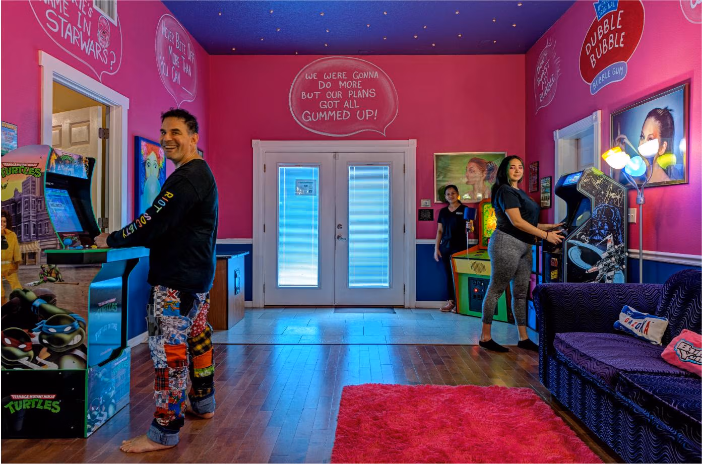 Bubble Gum Living Room at The Sweet Escape — Orlando vacation rental