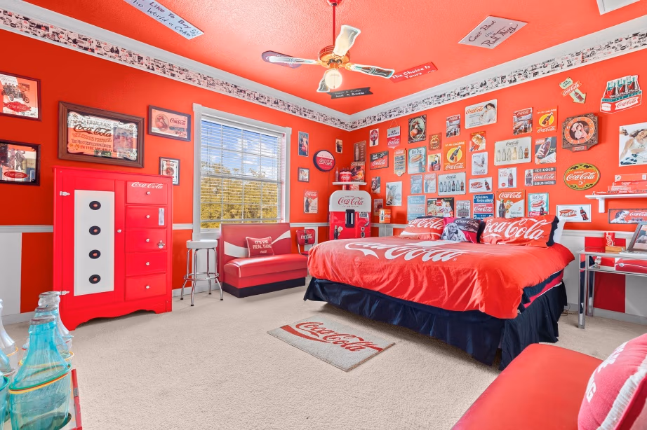 Coca-Cola Bedroom at The Sweet Escape — Orlando vacation rental