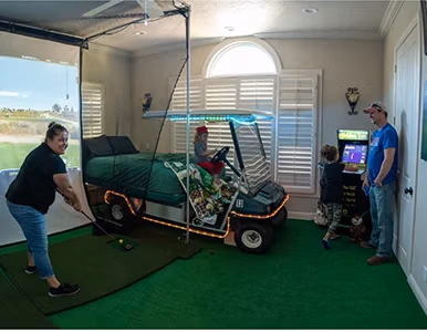 Golf Simulator Bedroom at Lake Louisa Chateau — Orlando vacation rental