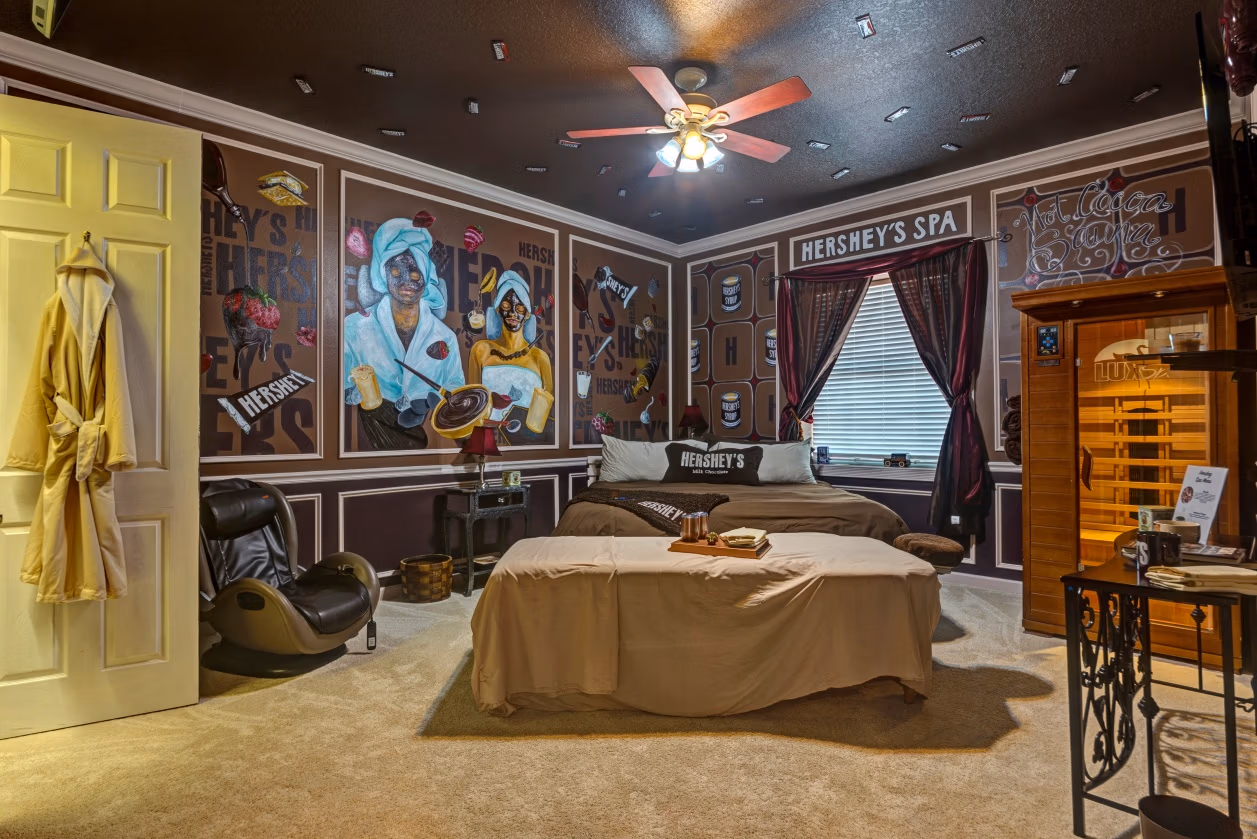 Hershey Spa Bedroom at The Sweet Escape — Orlando vacation rental