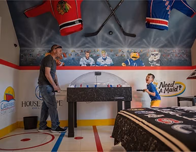 The Ice Hockey Bedroom at Lake Louisa Chateau — Orlando vacation rental