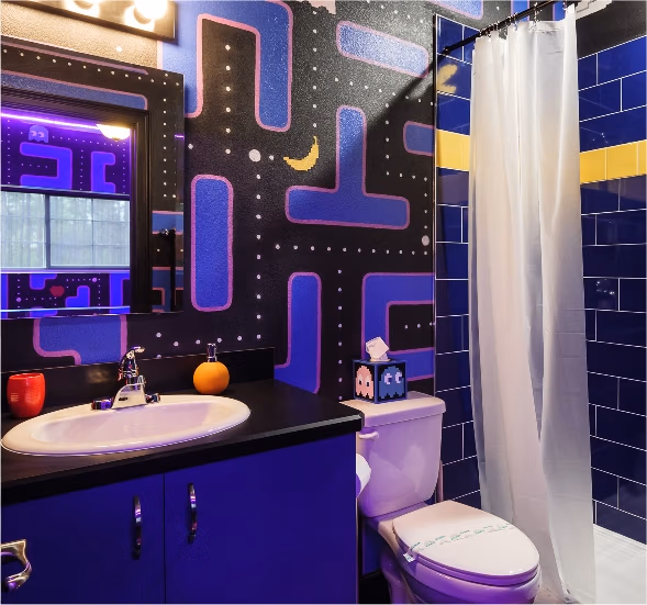 Ms. Pac-Man Bedroom (80s Video Game Room) at Great Escape Parkside — Orlando vacation rental
