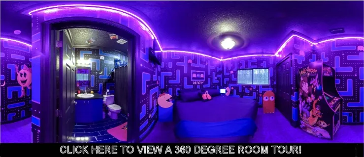 Ms. Pac-Man Bedroom (80s Video Game Room) at Great Escape Parkside — Orlando vacation rental