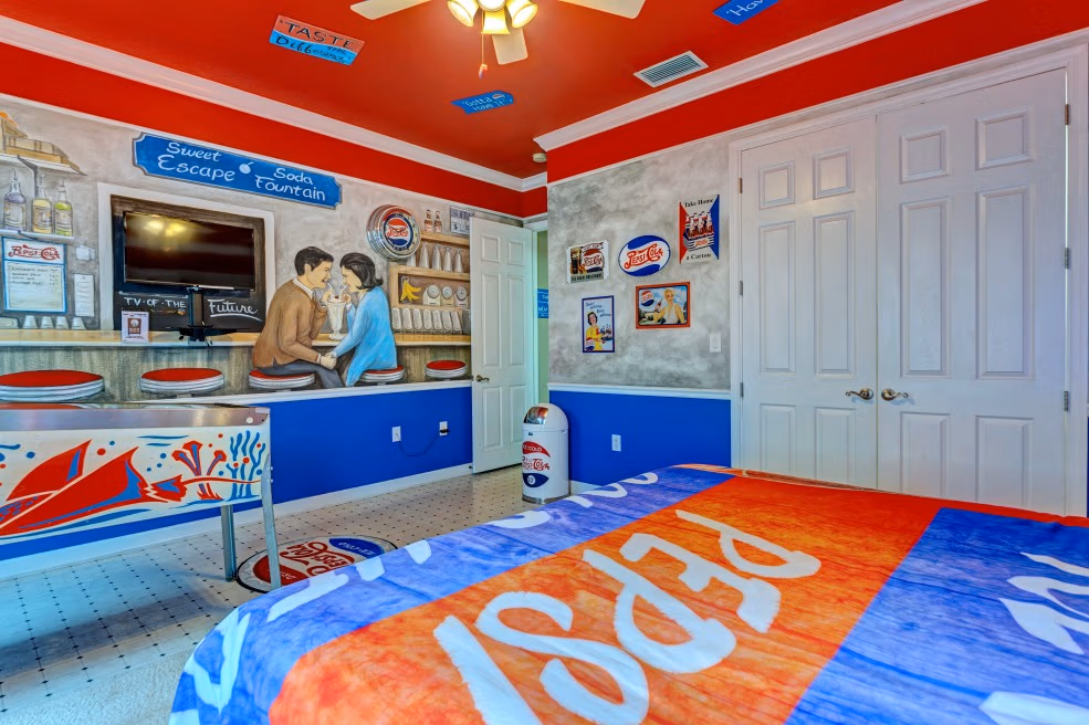 Pepsi Pinball Bedroom at The Sweet Escape — Orlando vacation rental