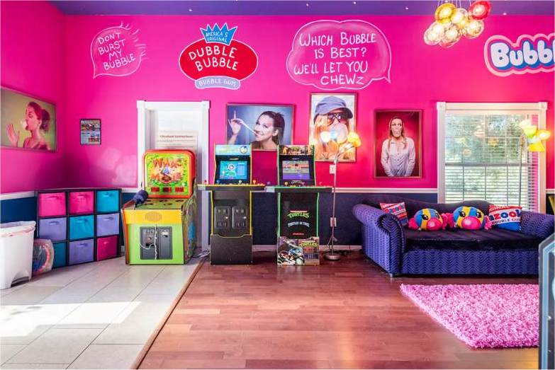 Bubble Gum Living Room at The Sweet Escape — Orlando vacation rental